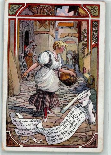 sign. Braun W. Volkslied Die Lore am Tore Deutscher Weltbund Nr. 8