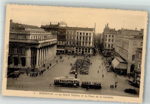 Bordeaux 1939 Straßenbahn Auto Le Grand Thétre Place de la Comédie