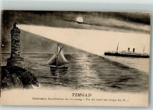 Timgad Leuchtturm Dampfschiff Segelboot