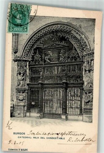 Burgos 1905 Kathedrale Reja del Condestable Marke bildseitig