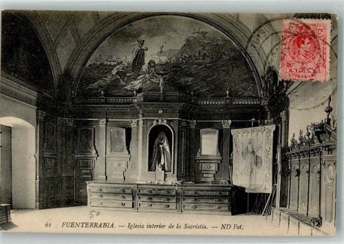Fuenterrabia 1910 Kirche Sacristei Marke bildseitig