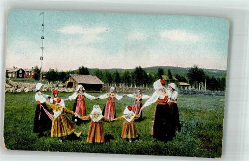 Dalarna Tracht Frau Kinder Tanzen