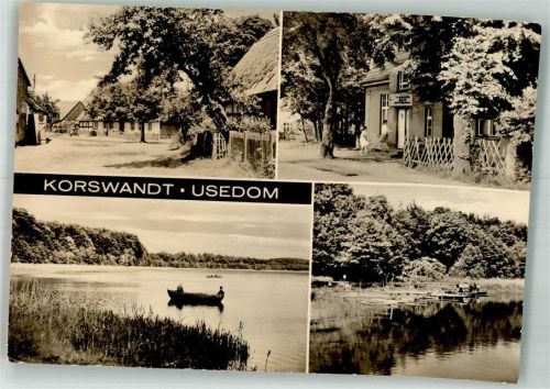 Korswandt Ort zwischen Gothensee und Wolgastsee Dorfstraße Gasthaus Fotograf Dreizner VEB Bild und Heimat