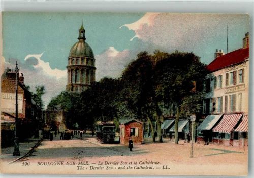 Boulogne-sur-Mer Kirche Geschäft Straßenbahn