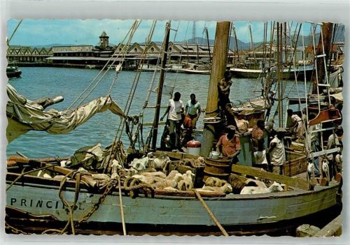 Port of Spain 1973 Beruf Hafen Fischerboote