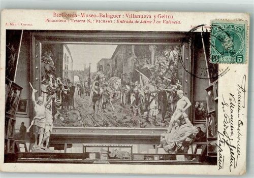 Valencia 1907 Bibliothek Museum Marke bildseitig