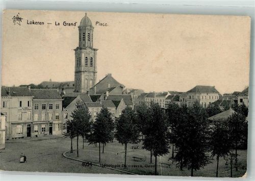 Lokeren 1914 La Gran Place Kirche Feldpost WK I Nr. 9