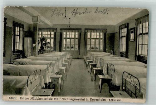 Rosenheim 1918 Höhere Mädchenschule Erziehungsinstitut Schlafsaal
