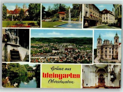 Weingarten Ortsansichten Springbrunnen Basilika Innenaufnahme Mehrfachaufnahme AKU2