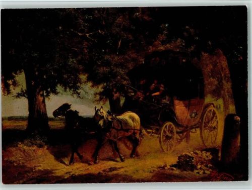 Bayerische Postkutsche 1864 Ölgemälde Wilhelm von Diez