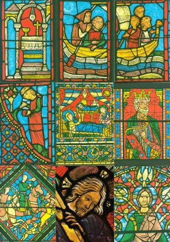 Kirchen Fenster Kunst Lot mit 18 AK, um 1990; gute Erhaltung, nicht gelaufen