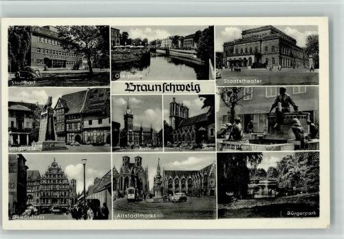 Braunschweig mit Eulenspiegelbrunnen, gute Erhaltung