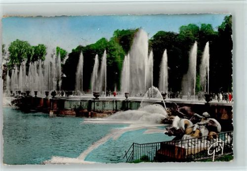 Versailles Wasserfontainen am Neptunbrunnen Stempel 1955