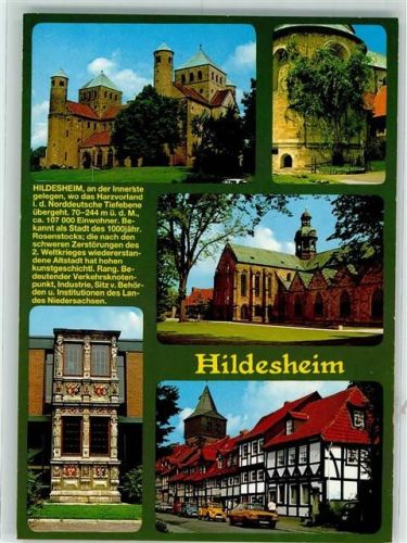 Hildesheim Michaeliskirche Tausendjähriger Rosenstock Dom Seitenschiff Renaissance-Erker am alten Kaiserhaus Lappenberg mit Kehrwiederturm Chronik