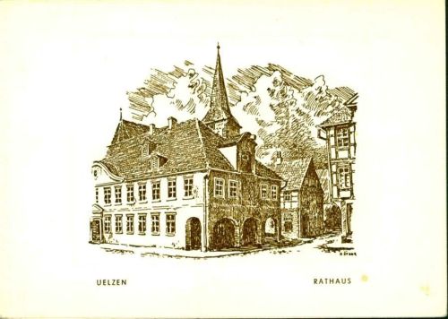 Uelzen Rathaus, 2-fach Klappkarte