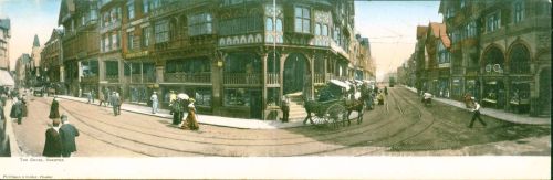 Chester Panorama, The Cross, an Faltung leicht angerissen