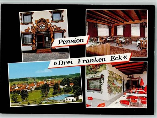 Aschbach Pension Drei Franken Eck Innenaufnahmen 4-Bildaufnahme Schwimmbad