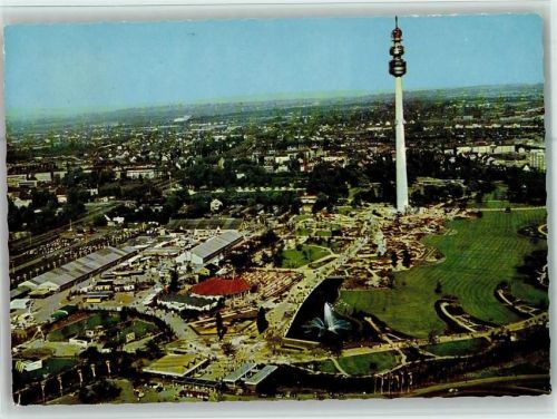 Dortmund Luftaufnahme Westfalenpark mit Flamingoteich und Fernsehturm