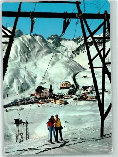 St. Christoph Maienseelift gegen Arlbergpaß Winter Skifahrer AKU2