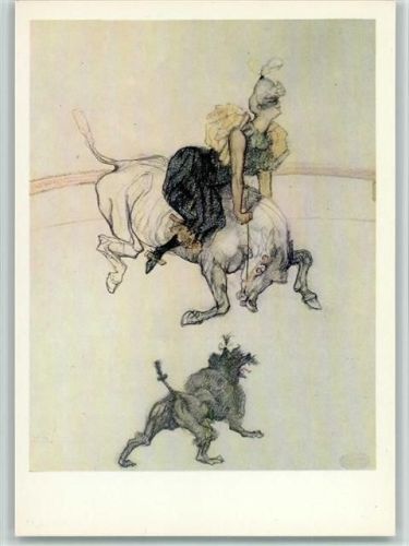 Gemälde Toulouse Lautrec Zirkus Frau reitet in der Arena und Pudel bellt