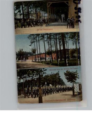 Zeithain 1918 Truppen-Übungsplatz Hauptwache Soldaten Pickelhauben