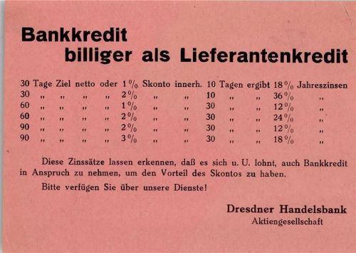Dresden Prospektkarte Bankkredit Handelsbank