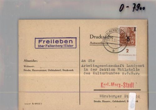 04936 O7901 Freileben KEINE AK Landpoststempel