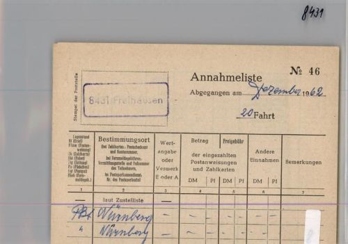 Freihausen Landpoststempel