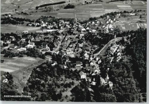 35713 W6345 Eiershausen - Fliegeraufnahme Gesamtansicht Feld Haus Baum