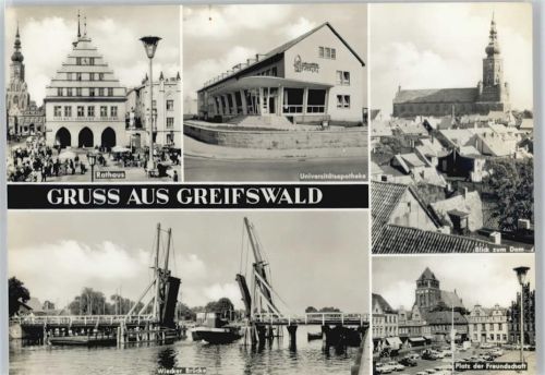 Greifswald Apotheke Rathaus Brücke Auto Laterne