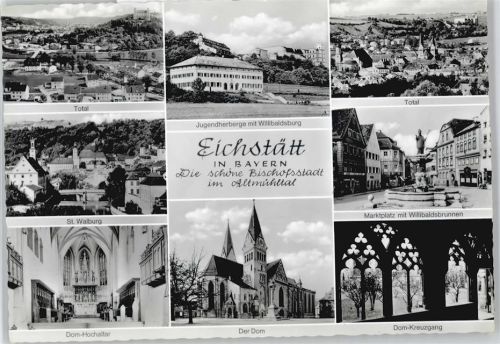 Eichstätt Gesamtansicht Dom Brunnen Marktplatz