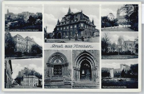 Nossen Rathaus Kirche Schule Brücke