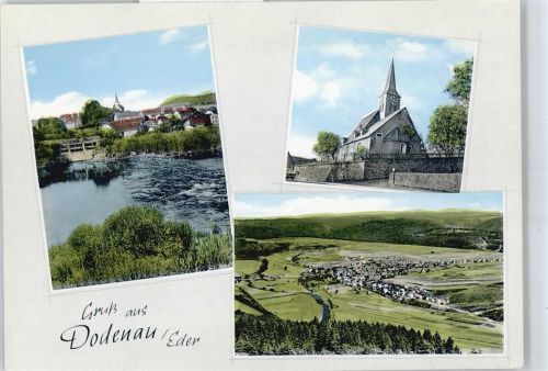 Dodenau Fluss Gesamtansicht Kirche Uhr