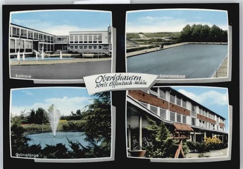 Obertshausen Schwimmbad Rathaus Springbrunnen Baum