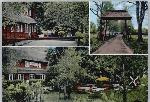 Büchen Gasthaus Pension zur Dücker-Schleuse Baum Tisch Stuhl