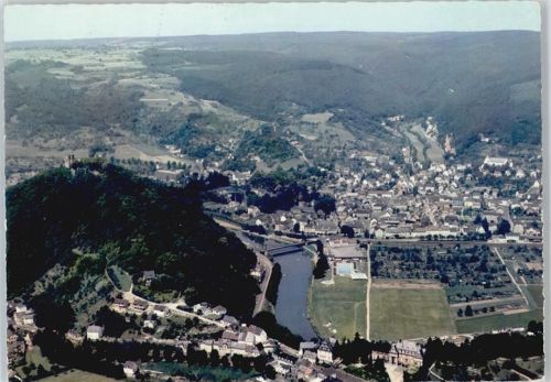 Nassau Fliegeraufnahme Gesamtansicht Fluss Brücke Berg Feld
