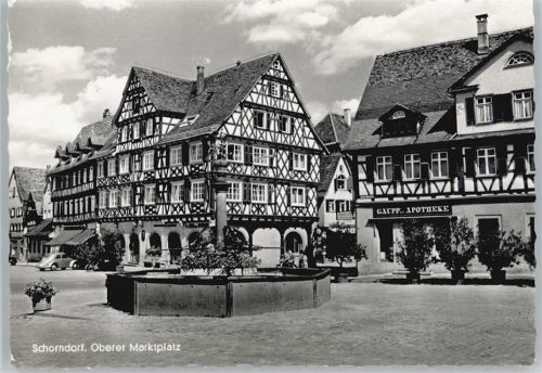 Schorndorf Marktplatz Brunnen Apotheke