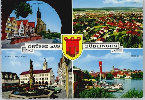 Böblingen Kirche Panorama See Marktplatz Brunnen Rathaus