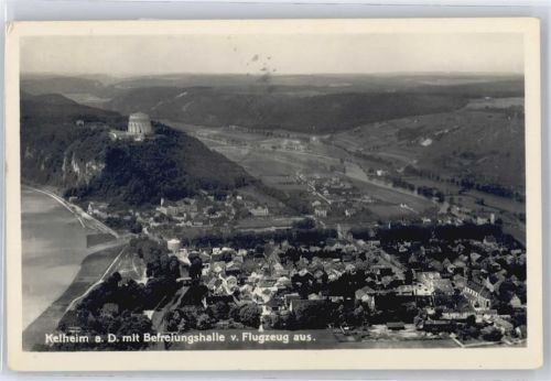 Kelheim Gesamtansicht mit Befreiungshalle, Luftbild