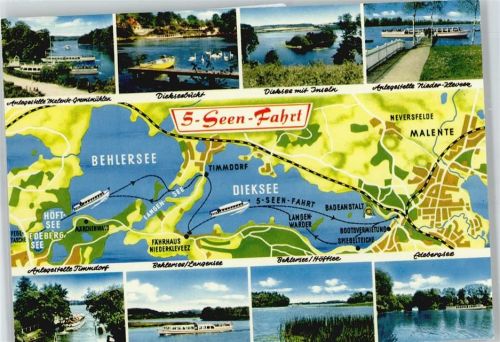 Malente See Schiff Karte Gesamtansicht
