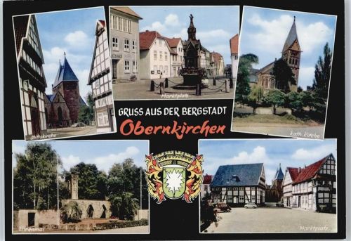 Obernkirchen Kirche, Marktplatz, Ehrenmal, Wappen