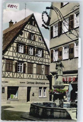 Waiblingen Apotheke, Brunnen Justizia, Markt
