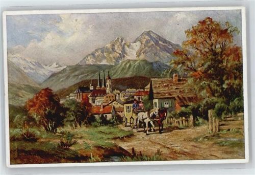 E.Bahr , Postkutsche, Berchtesgaden
