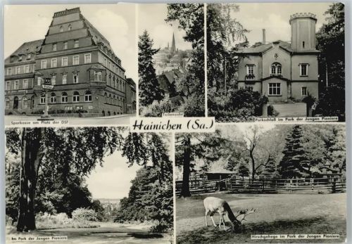09661 O9260 Hainichen , Sachs - Sparkasse am Platz der DSF , Hirschgehege AKU2