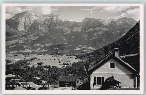 Schönau Blick vom Söldenköpfli, Hoher Goll, Brett, Fagstein, Schneibstein