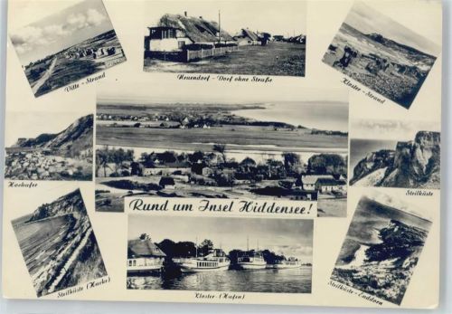 Insel Hiddensee Strand, Steilküste, Gesamtansicht, Neuendorf, Klosterhafen