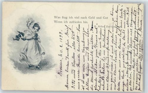 Künstlerkarte, Mädchen, Spruch (M.Miller)