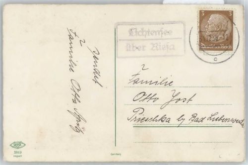 Lichtensee Landpoststempel, Neujahr, Kleeblatt, Fliegenpilz