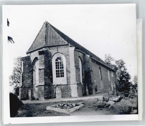 Tossens Foto mit Negativ, Kirche, Friedhof