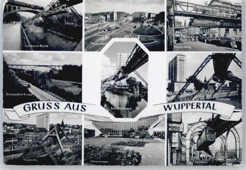 Wuppertal Sannborner Brücke, Döppersberg, Stadtmitte, Schwimmoper, Justizhochhaus